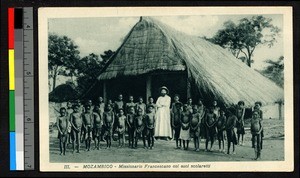 Priest and children, Mozambique, ca.1920-1940