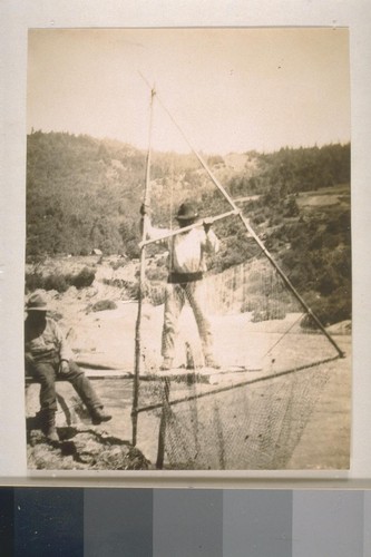 Frame for salmon spearing; September 1918; 2 prints