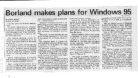 Borland makes plans for Windows 95