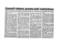 Council relaxes granny-unit restrictions