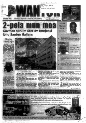 Wantok Niuspepa--Issue No. 1674 (August 24, 2006)