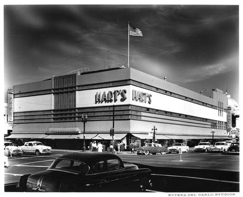 Exterior View of Hart's Department Store with Signature Signage