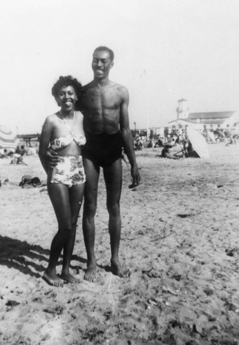 Couple at Santa Monica Beach