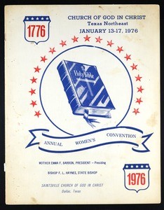 Annual women's Convention, Texas Northeast, COGIC, Dallas, 1976, program