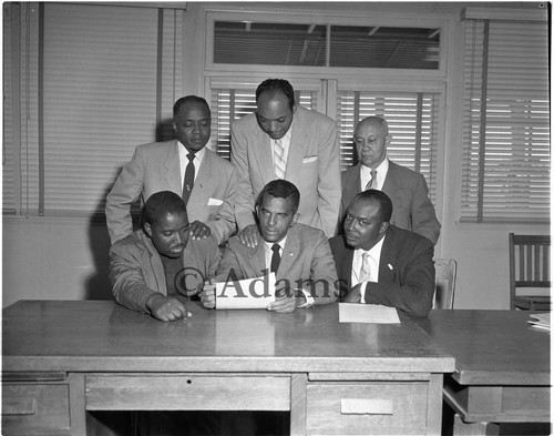 Six men, Los Angeles, 1958