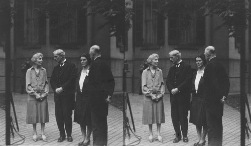 Prime Minister Ramsay Mac Donald and his daughter Isabel. Sir Esme Howard, British Ambassador, his wife Lady Isabella Howard at the British Embassy, Wash., D.C