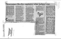 Newcomer Devlin captures wine judges' eye