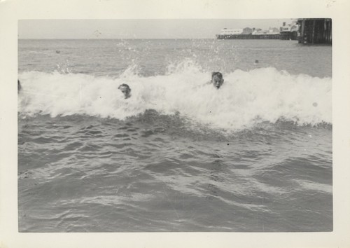 Unidentified surfers at Cowell Beach