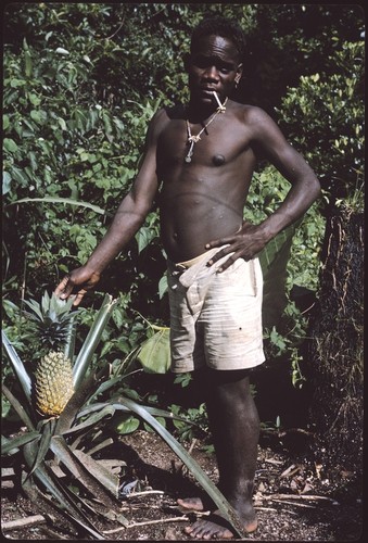 Young man (Seda?) with pineapple