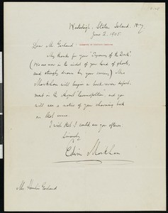 Edwin Markham, letter, 1905-06-02, to Hamlin Garland