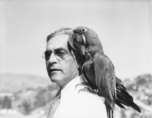 Man with parrot
