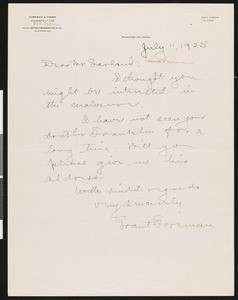 Grant Foreman, letter, 1925-07-11, to Hamlin Garland