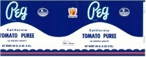 Peg brand California Tomato Puree label