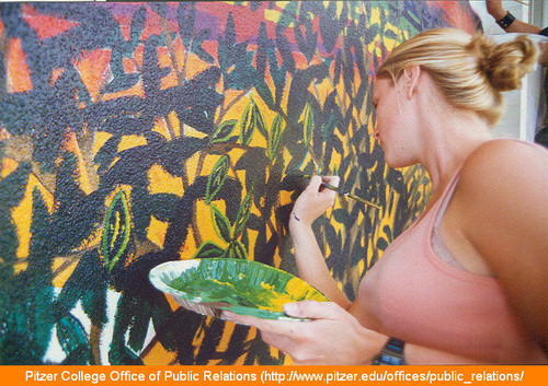 Pitzer: Past, Present and Future, detail of student painting