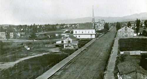 Panoramic of State St., looking northwest