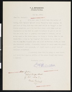 Earl Alonzo Brininstool, letter, 1926-05-16, to Hamlin Garland