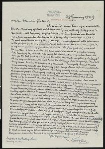 Will Hicok Low, letter, 1929-01-28, to Hamlin Garland