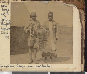 Two men with Hyena skin, Dodoma, Tanzania, July-November 1917