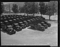 Civilian Conservation Corps trucks in Santa Paula, 1935