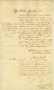 Petition of Juan Marsh to establish residency, 1836