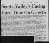 Scotts Valley's Facing Hard Time On Growth