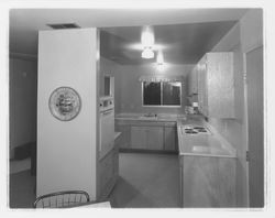 Kitchens of model homes on Allison Drive, Rohnert Park, California, 1958