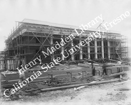 Front of West Virginia State Building under construction