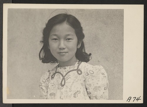 Many evacuated children attended Raphael Weill Public School, Geary and Buchanan Streets. One of the pupils was Rachel Karumi (above). Evacuees of Japanese ancestry will be housed in War Relocation Authority centers for the duration. Photographer: Lange, Dorothea San Francisco, California