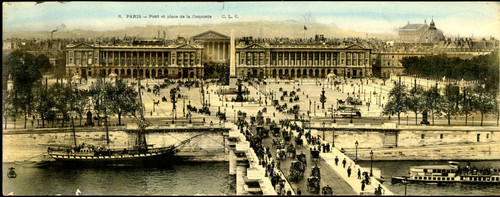 Panoramic post card, Pont et place de la Concorde