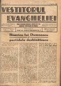 The herald of Gospel, 1947, vol, 3, no. 7 = Vestitorul Evangheliei, 1947, anul III, nr 7