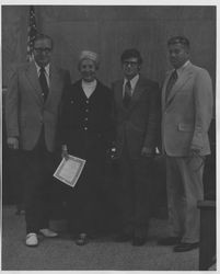 Helen Putnam with Petaluma City Council members, Petaluma, California, 1973