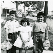 Martinez siblings on Easter Day, East Los Angeles, California