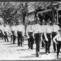 Columbia Fire Department members, probably in 1903 July Fourth celebration