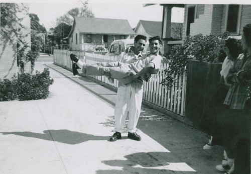 Two friends, East Los Angeles, California