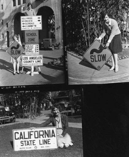 Signs posted by Automobile Club, views 1-3