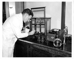 Man conducting a science experiment