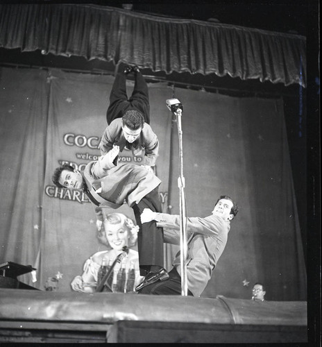 Acrobats performing at Fort Ord