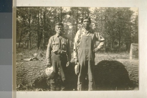Jake Comish, Ed Alexander; Doney Creek, Upper Sacramento River; October 1928; 4 prints, 4 negatives