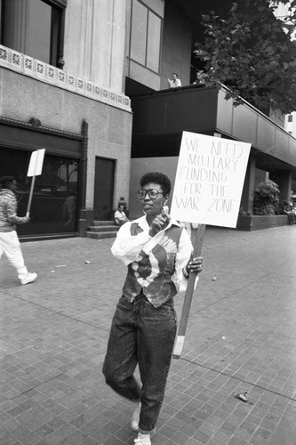 Protesters picketing the Los Angeles Times, Los Angeles, 1989