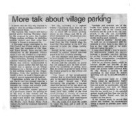 More talk about village parking