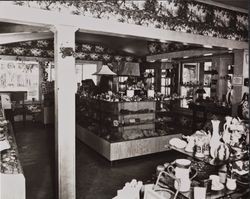 Interior of the gift shop at the Petrified Forest, Calistoga, California, about 1962
