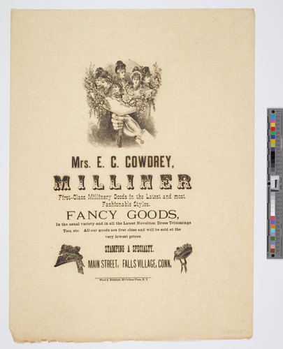 Mrs. E. C. Cowdrey, milliner first-class millinery goods in the latest and most fashionable styles