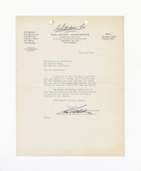 Letter from G. D. Robertson to Isidore B. Dockweiler, July 10, 1942