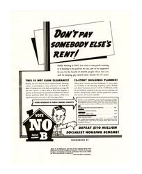 Don't pay somebody else's rent: vote no on Prop. B, 1952