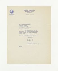 Letter from Beach Vasey to Isidore B. Dockweiler, October 2, 1945