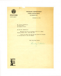 Letter from Treasury Department to Isidore B. Dockweiler, October 28, 1943