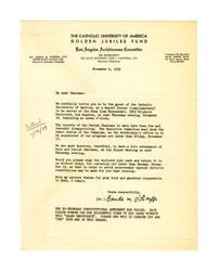 Letter from Gerald M. O'Keeffe to Isidore B. Dockweiler, November 9, 1939