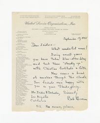 Letter from Robert Burns to Isidore B. Dockweiler, September 17, 1945