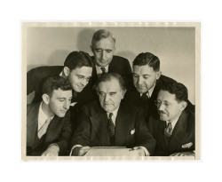 Frederick C. Dockweiler, George A. Dockweiler, Thomas A. J. Dockweiler, John F. Dockweiler, Henry I. Dockweiler, and Isidore B. Dockweiler in the center, 1941