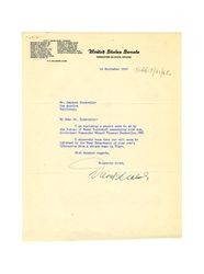 Letter from David I. Walsh to Isidore B. Dockweiler, September 14, 1945